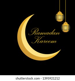 Ramadan Kareem Lantern and Sickle Moon