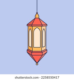 Ramadan Kareem Lantern Vector Art Illustration on Isolated Background. Ramadan Theme Illustration on Isolated Background. Ramadan Kareem Illustration.