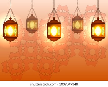 Ramadan Kareem Lanterns. Vector Illustration
