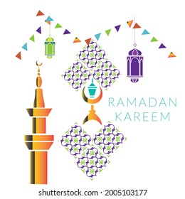 Ramadan Kareem Lanterns Vector Illustration
 