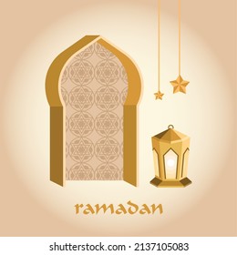 ramadan kareem lettering with arch