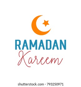 Ramadan Kareem Lettering and Orange Symbol