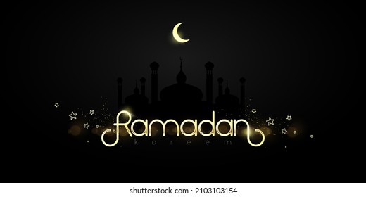 ramadan kareem letters banner, vector art and illustration. can use for, landing page, template, ui, web, mobile app, poster, banner, flyer, background
