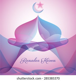 Ramadan Kareem Line Dome Mosque