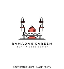 ramadan kareem logo line art vector minimalist illustration design