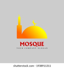 Logo de Ramadan Kareem con diseño de mezquita. adecuado para los logotipos de mezquitas, comunidades y empresas.