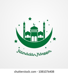 ramadan kareem logo poster, with islamic or arabic style