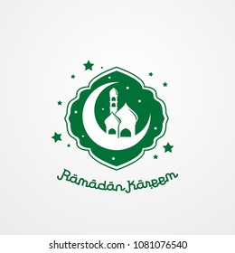 ramadan kareem logo poster, with islamic or arabic style