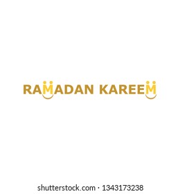 RAMADAN KAREEM logo with smile vector design