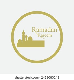 Ramadan Kareem logo and symbol vector illustration on gray background
