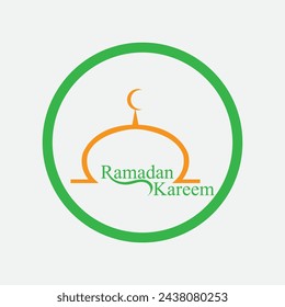 Ramadan Kareem Logo und Symbol Vektor-Illustration auf grauem Hintergrund