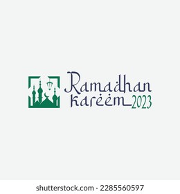 Ramadan Kareem Logo Vectorset, Logo, um den Heiligen Monat Ramadan mit schönen Farben zu begrüßen.