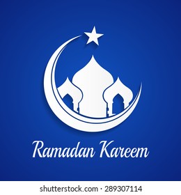 Ramadan kareem logo,Ramadan moon mosque.- vector illustration