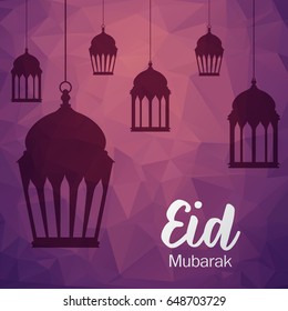 Ramadan Kareem - low poly greeting card design , polygon colorful design. Vector illustration eps 10.