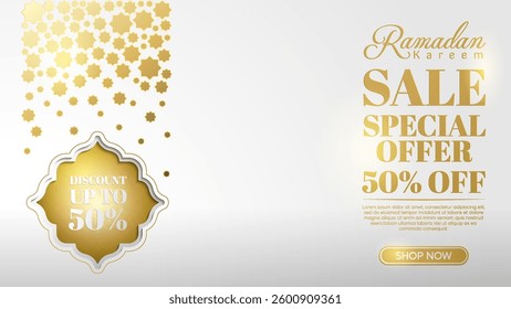 Ramadan Kareem LuxIslamic Festive Sale Social Media Post Gold Accent for Ramadan and Eid Celebrations