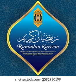 Ramadan Kareem luxury background design with moon, mosque, lump, stars, with beautiful Islamic background with vector illustration