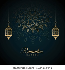 Ramadan Kareem Mandala Decorative Card Design