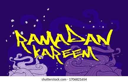 ramadan kareem is mean muslim event template background for with scribble art