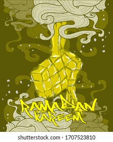 ramadan kareem is mean muslim event template background for with scribble art