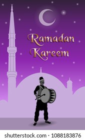 Ramadan kareem message with ramadan drummer. All the objects are in different layers and the text types do not need any font. 