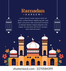 Ramadan Kareem Minimal Social media post template, Social media template for Islamic festival celebration, Suitable for Ramadan, Raya Hari, Eid al Adha, and many other Islamic festival celebrations