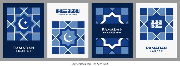 Ramadan Kareem minimalist design ,  modern geometric pattern style for banner, card, cover, poster, advertising, wallpaper