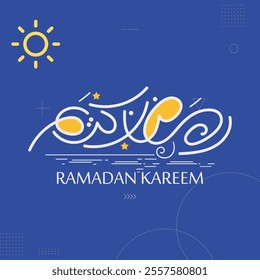Ramadan Kareem is the month of blessing Ramadan Kareem text translation in Arabic lettering , Welcome Ramadan in Arabic
