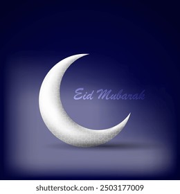 Ramadan Kareem month islamic banner template . Abstract white moon with islamic ornament on blue. Eid Mubarak vector design