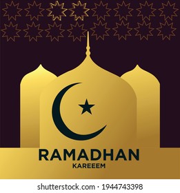 Ramadan Kareem moon background concept with a simple and elegant design
