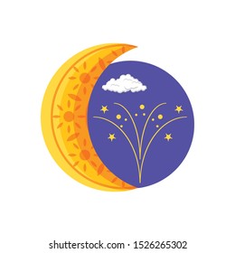 ramadan kareem moon crescent with stars splash vector illustration design