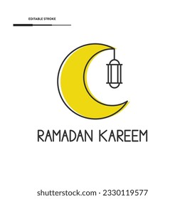 Ramadan Kareem And Moon Icon Vector Design.