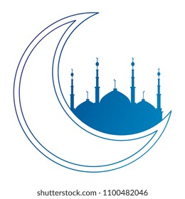 ramadan kareem moon with jerusalem temple