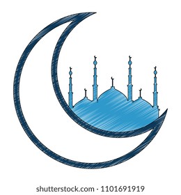 ramadan kareem moon with jerusalem temple