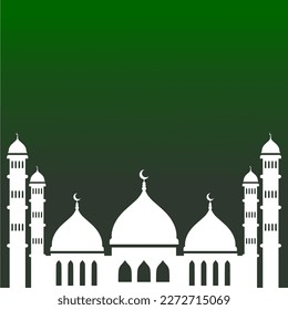 Ramian Kareem mit Mond und Laternenislam, einfache Ikone Moschee und Laterne