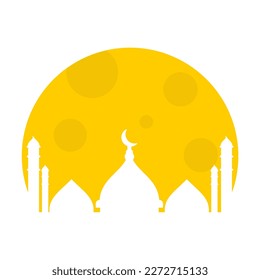 ramadan kareem con luna y farol ilustración islámica simple icono mezquita y farol
