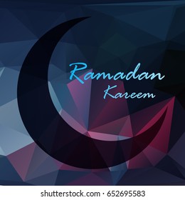 Ramadan Kareem moon Polygon vector.