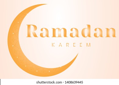 Ramadan kareem with moon sign yeloow color backgorund image festival banner vector