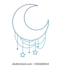 ramadan kareem moon with stars hanging