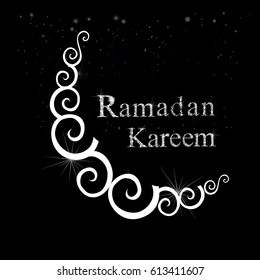 Ramadan kareem the moon. Vector