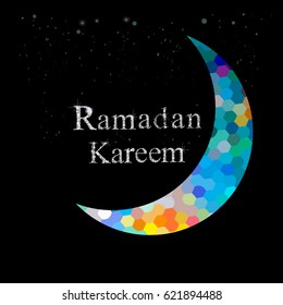 Ramadan kareem the moon. Vector
