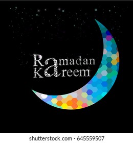 Ramadan kareem the moon. Vector