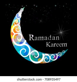 Ramadan kareem the moon. Vector