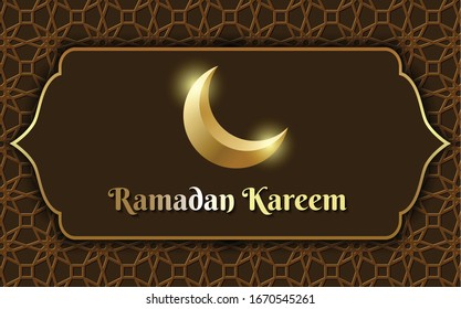 Ramadan kareem with moon. vector eps10