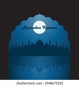 Ramadan Kareem mosque arabic islamic vector illustration