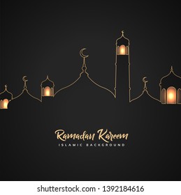 Ramadan Kareem with mosque background 