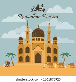 Ramadan Kareem with Mosque background