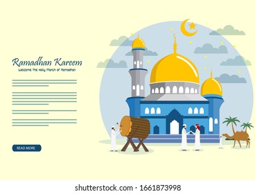 Ramadan Kareem with Mosque background
