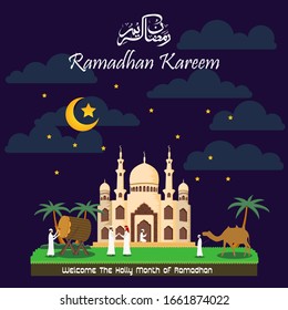 Ramadan Kareem with Mosque background