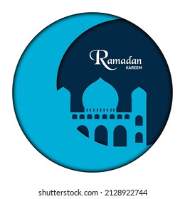 Papel circular de la mezquita Ramadan Kareem