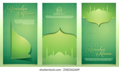Ramadan Kareem mosque dome paper style for greeting and banner background
